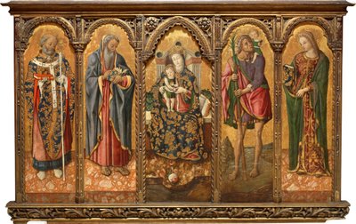 Madonna und Kind mit Heiligen von Vittore Crivelli